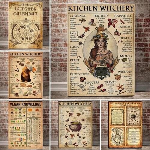 Funny Posters Kitchen Witchery Canvas Prints Decoration Wall Art Pictures Witches Magic Knowledge Painting Gifts Home Decor