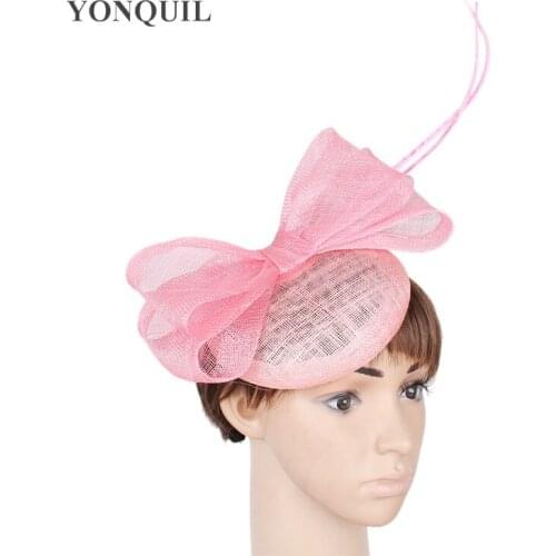 Women Paty Cocktail Hats Fascinator Sinamay Bridal Hair Accessorise Adorned Party Occasion Hats Fashion Church Millinery MYQ128