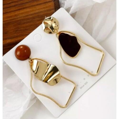 Gold Metal Irregular Drop Earrings For Women 2020 Geometric Statement Earrings Fashion Jewelry Wedding Accessories