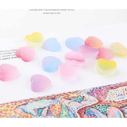 10pcs Cute Style Candy Color Earrings For Women Girl Heart Shape Cute Drop Earrings Gradient Jelly Hairpin Accessories Materials