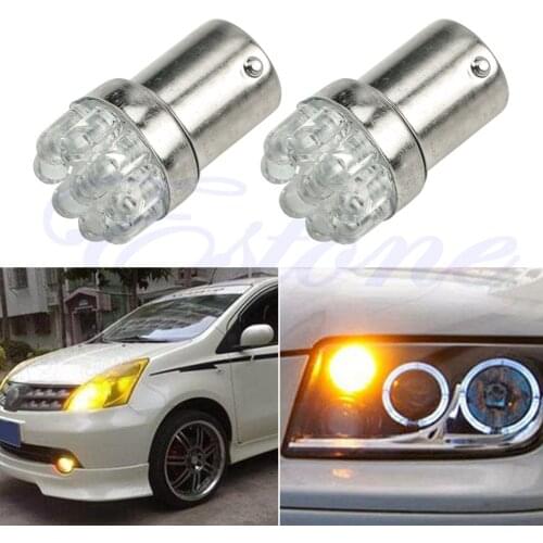 1X 1156 BA15S 9 LED Car Moto Tail Turn Signal Light Bulbs Bright Yellow