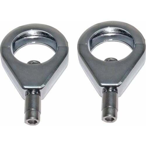 2pcs Chrome Aluminum Motorcycle Turn Signal Mount Bracket 41mm Fork Relocation Clamps For Harley