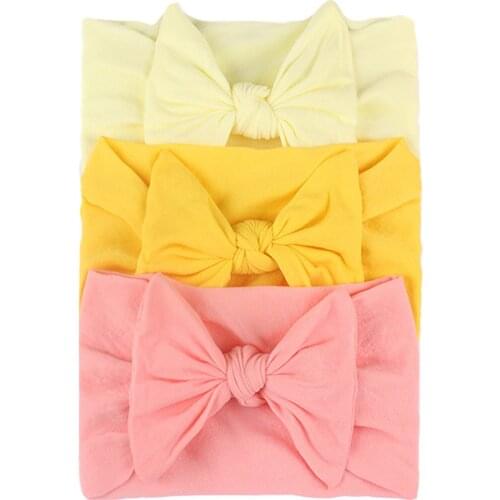3Pcs Baby Elastic Flower Headband Boys Girls Bebe Bowknot Hairband Toddler Infants Hair Accessories Set Bows Turban Bands