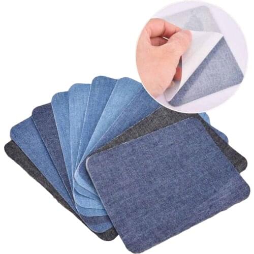5Pcs DIY Design Iron On Denim Fabric Patches for Clothing Jeans Repair Kit Self Adhesive Repair Sewing Fabric Denim Patches