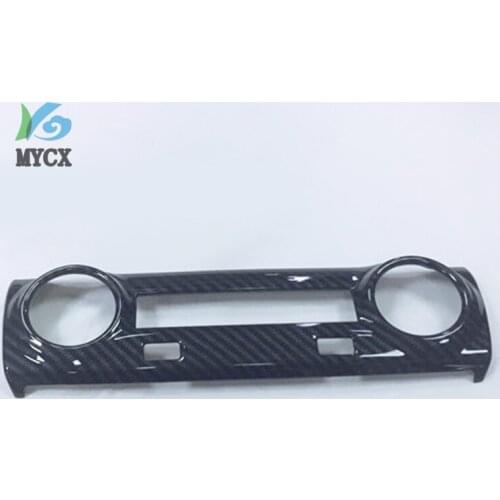 ABS Chrome For Hyundai Kona Kauai Encino 2019 2018 Carbon Fiber Auto Air Conditioning Buttons Switch Cover Trim Car accessories