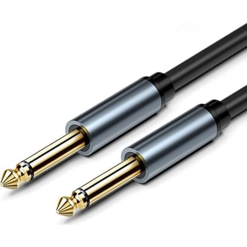 6.35mm Jack Audio Cable To 6.35mm Jack Male Mono Gold Plated For Instrument Guitar Mixer Amplifier Bass 1m 2m 3m 5m