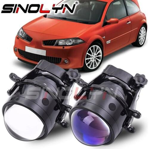 Sinolyn 3 Inch Bixenon Foglights Projector Lens For Renault Duster/ MEGANE 2 3/Captur/ Clio/LOGAN/Koleos Blue H11/D2H HID Tuning