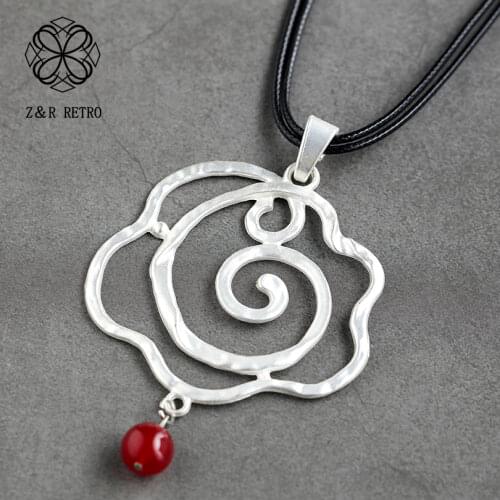 Bohemia Long Necklace Geometric Pendant Fashion Costume Jewelry Chains Handmade Gifts for Women Statement Suspension Accessories