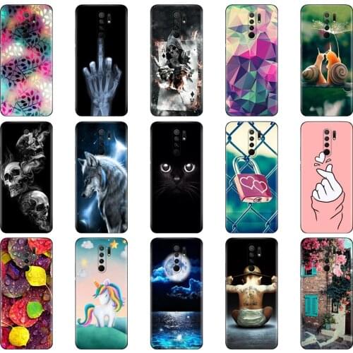 For xiaomi redmi 9 Case Soft Silicon Back Cover Phone Case For redmi 9 Case 6.53 inch etui coque bumper black tpu case Cat Tiger