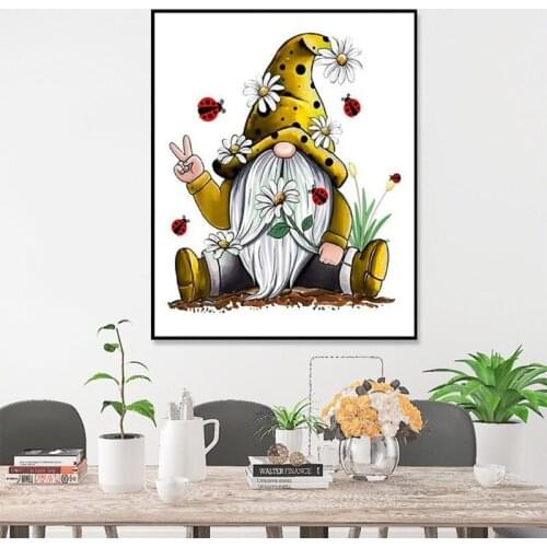 DIY 5D Diamond Painting Kit Full Drill Rhinestone Pictures Sunflower Gnome Decor