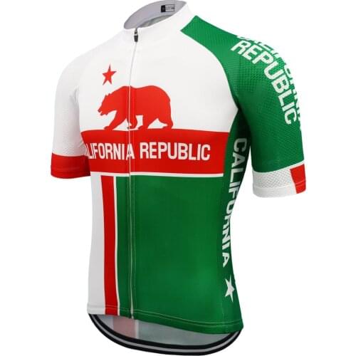 California Republic Cycling Jersey Maillot Ciclismo Mtb Jersey Short Sleeve Highway Cycling Clothing Triathlon Bicycle Tops