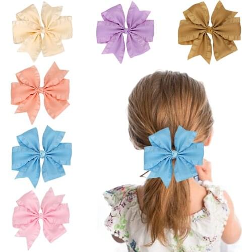 Boutique Hair Bows Girls Kids Children Hair Clip Grosgrain Ribbon Hair Bow Clips For Kids Girls Handmade Bowknot Hair Accessorie