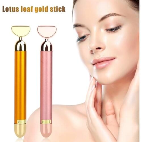 Electric Beauty Bar Facial Vibration Massage Slimming Sticks 24k Golden Face Lifting Tightening Massage Tools Beauty Roller Bar