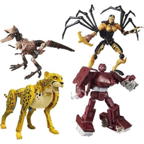 Hasbro Transformers Series Anime Figure D Black Widow Yellow Panther Halberd Eternal Dragon Deformation Robot Birthday Present