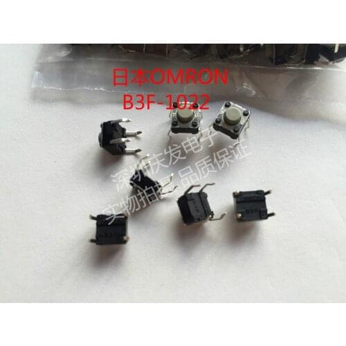 Original Import Omron Micro-touch switch B3F-1022 Button 6*6*5mm Button 4 Foot 1.47N