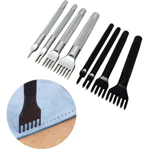 Leather Craft Punching Tool 1/2/4/6 Prong Hole Row Cut Stitched Hole Spacing Drilling DIY Leather Craft Tool