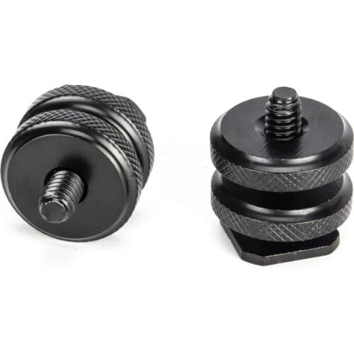 Metal Camera Hot Shoe Mount to 1/4inch screw Adapter With Double Layer for Camera Head Microphone Mic Mount Bracket