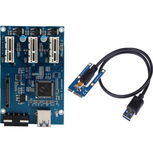 Mini PCIe pcie 1 To 3 PCI Slot Riser Card Mini ITX to external 3 PCI-e slot adapter PCIe Port Multiplier Card for Motherboard