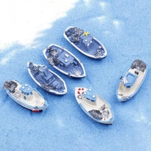 Mini DIY Yacht Ship Fishing Boat Miniature Fairy Craft Micro Landscaping Decoration Accessories Garden Home Hot