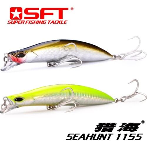 2015 New 115mm 24g Fishing lure Sinking Minnow Fishing Lure Sea Bass SFT Brand peche