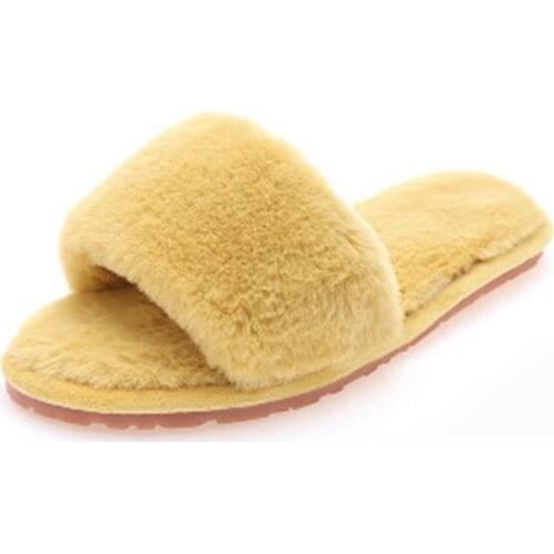 FAYUEKEY New Fashion Spring Winter 9 Colors Home Cotton Plush Slippers Women Indoor\ Floor Open-toed Flat Shoes Girls Gift
