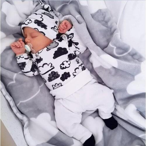 Newborn Baby Boys Girl Clothes 2019 New Autumn Cloud Tops T-Shirt +Pants Infant bebe kids 3pcs Baby Outfit Clothing Set
