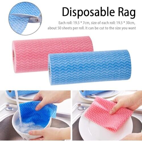 50 Count/Roll Disposable Cleaning Towels Kitchen Paper Towels Handy Cleaning Wipes Washable Dish Rags Household Supplies