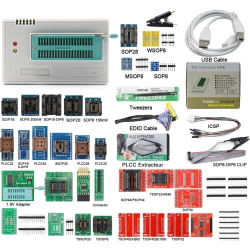 Original Upmely TL866II Plus USB Programmer Universal Minipro Bios + 37 Adapter NAND TL866 PIC High Speed Data Recovery