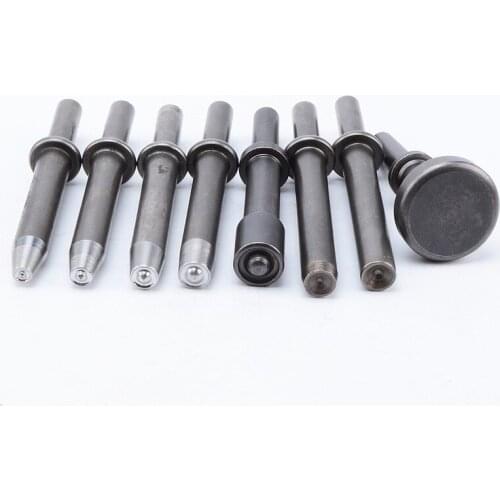 Pneumatic riveter head for solid rivet and semi-tubular rivet air stapler punches and clinchers Tool parts