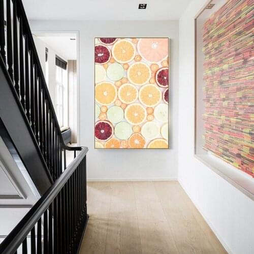 Nordic Sweet Lemon Slices Fresh Fruit Poster Print Nordic Wall Art Picture for Living Room Home Decor Unframed Canvas Painting