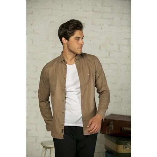 Lycra Slim Fit Gray Denim Shirt Brown Purple Mustard Blue Green Beige Khaki Black Gray