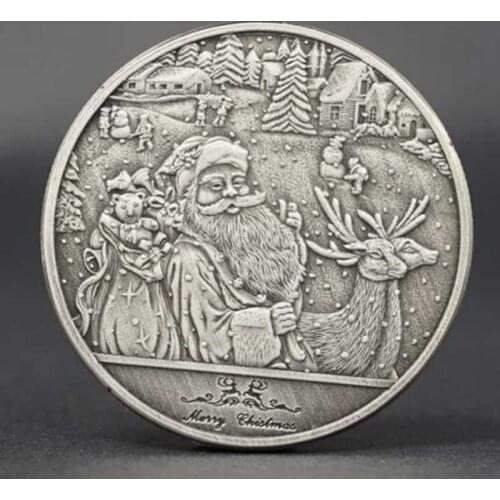 Merry Christmas Santa Claus Happy New Year Copper Commemorative Challenge Coin