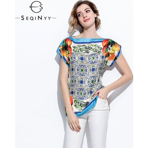 Блузки с принтом SEQINYY China At AliExpress