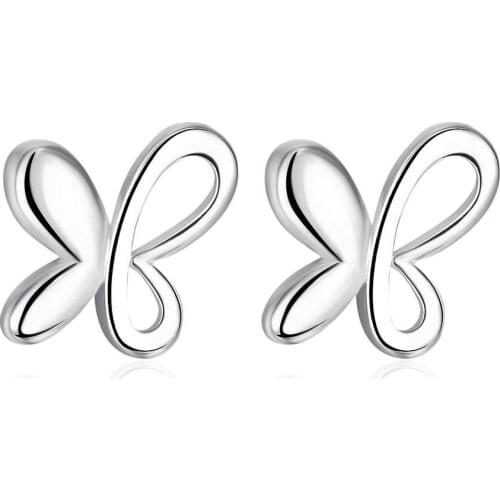 Exquisite New Fashion Stud Earrings With 925 Silver Color Bow Earrings With Luxury Jewelry For Ladies