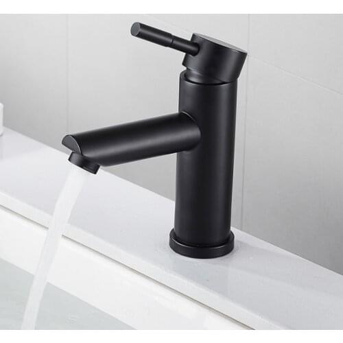 HOTBEST Bathroom Basin Faucet Stainless Steel Waterfall Basin Sink Mixer Tap Deck Mounted Bathroom Black Home Improvement