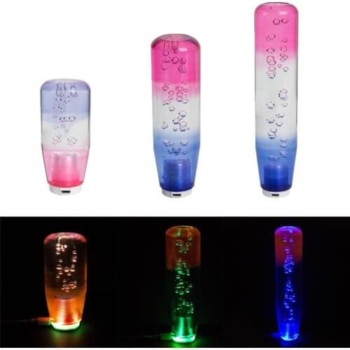 Universal Car Styling Crystal Bubble Shift Lever Knob Colorful LED Light Car Manual Gear Shifter Transmission Stick