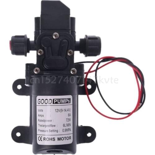DC 12V 130PSI 6L/Min Water High Pressure Diaphragm Self Priming Pump 70W