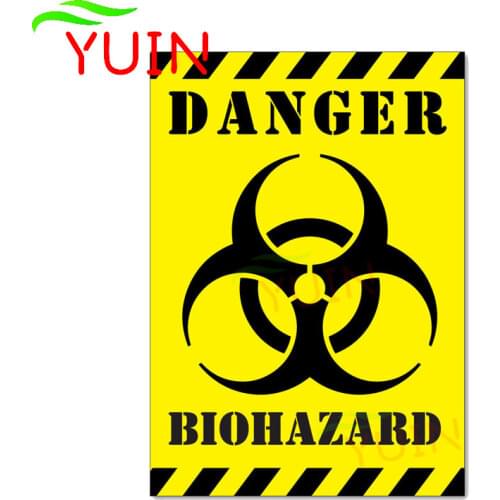 Funny DANGER BIOHAZARD ZOMBIE Car Sticker Warning Decal PVC Bumper Graphic Decoration Cars Accessories Waterproof Decals 17*12cm