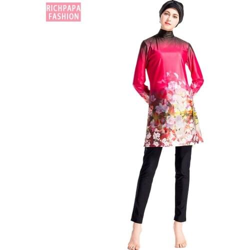 Muslim Women Swimsuit Set Ladies Muslim Swimwear Modest Muslimah Arab Islam Beach Wear Islamic Hijab Burkinis