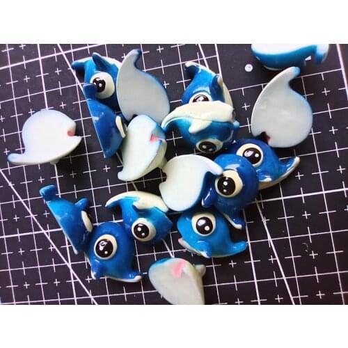 1pcs/lot resin flat back kawaii whale 17mm Cabochons Hair Bow Center Card Frame Making Craft DIY