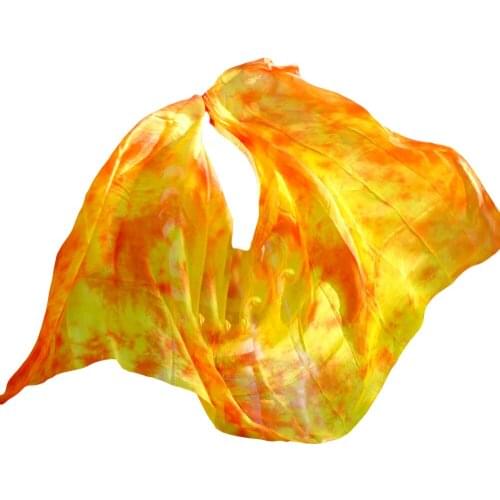 100% Real Silk Belly Dance Veil Dance Shawl Scarf Yellow Mixed Colors Belly Dance Practice Performance Silk Veil 250/270*114cm