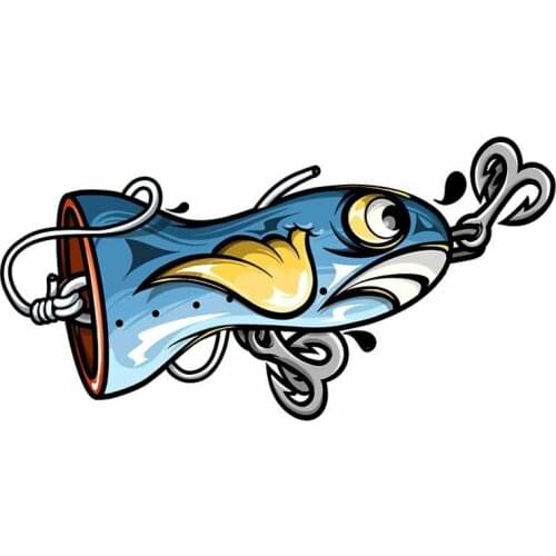 13x7cm Fishing Lure Waterproof Car Sticker Occlusion Scratch Vinyl Decal for Bumper Camper Window Trunk SUV Fine Decoration PVC