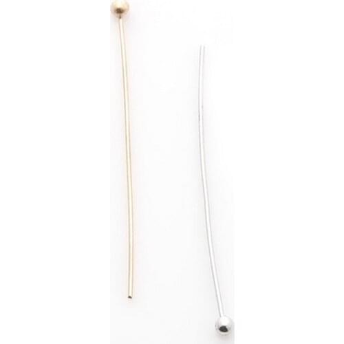 Free Shipping 300 Pcs KC Gold Rhodium Plated Copper Ball Head Pins,Needles Findings 30x0.5mm For DIY Jewelry Accessories