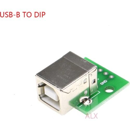 5pcs USB-B USB b tpye 2.0 print FEMALE SOCKET TO dip 4P 4PIN Adapter CONNECTOR TO DIP 2.54MM Welded PCB Converter Pinboard