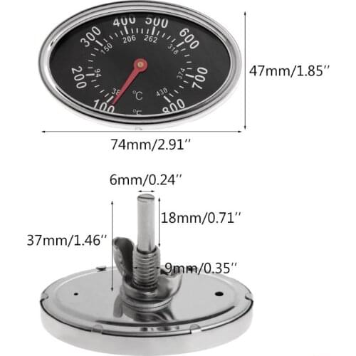 800℉ Oval BBQ Pit Smoker Grill Thermometer Dial Temperature Gauge Replacement A0KE