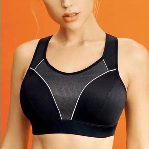 Breathable Womens Racerback Sports Bra High Impact Full Support Lightly Padded Underwear Workout Bras 38 40 42 B C D E F G H I J