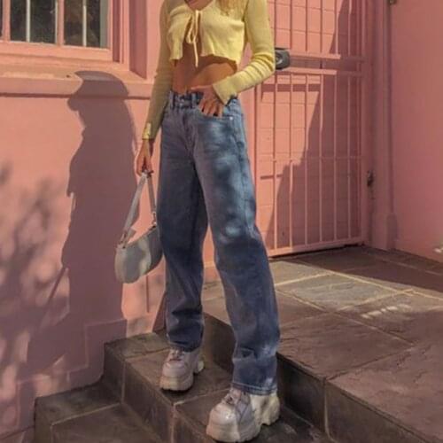 Women Fashion Jeans High Waist Casual mom Denim Clothing Streetwear Loose Vintage Quality Harajuku Straight Woman Trousers