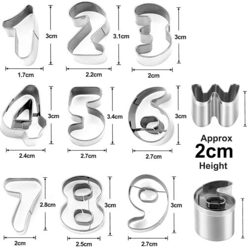 Stainless Steel Alphabet Letter Cookie Cutters Mold Biscuit Number Cutter Set Cake Decorating Moulds Fondant Cutter Set