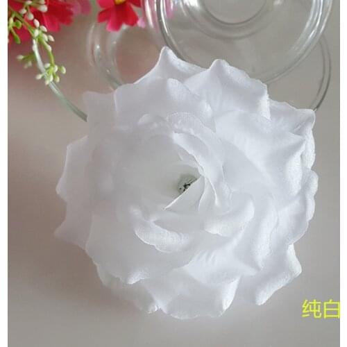 High Quality ! 1pc 10CM Artificial Flowers White Rose Silk Flowers Artificial Flower Heads Home Decor Wedding Favors DIY Decor