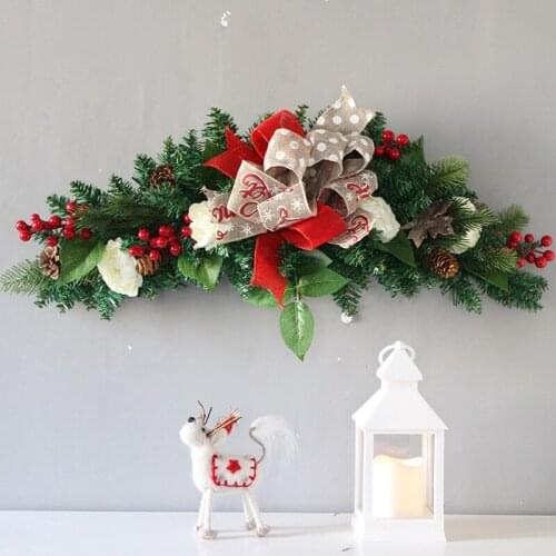 Christmas dec wedding home living room party pendant wall decor christmas garland gift artificial wreath hanging threshold dec